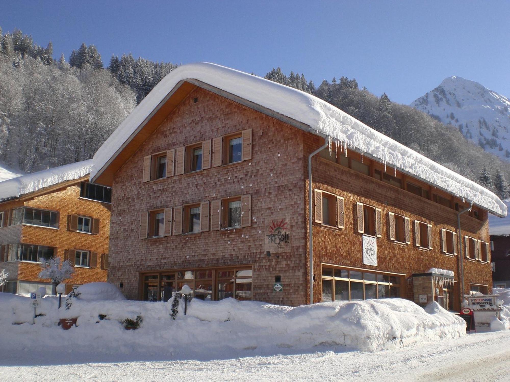 Tre Soli Appartements Restaurant Schoppernau Exteriér fotografie